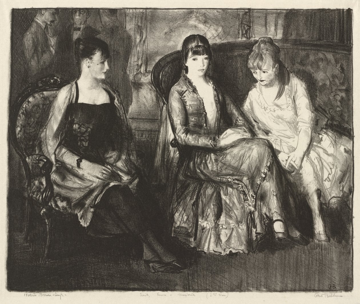 Marjorie, Emma og Elsie, Second Stone af George Bellows