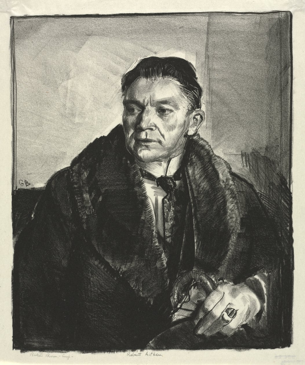 Portræt af Robert Aitken, Second Stone af George Bellows