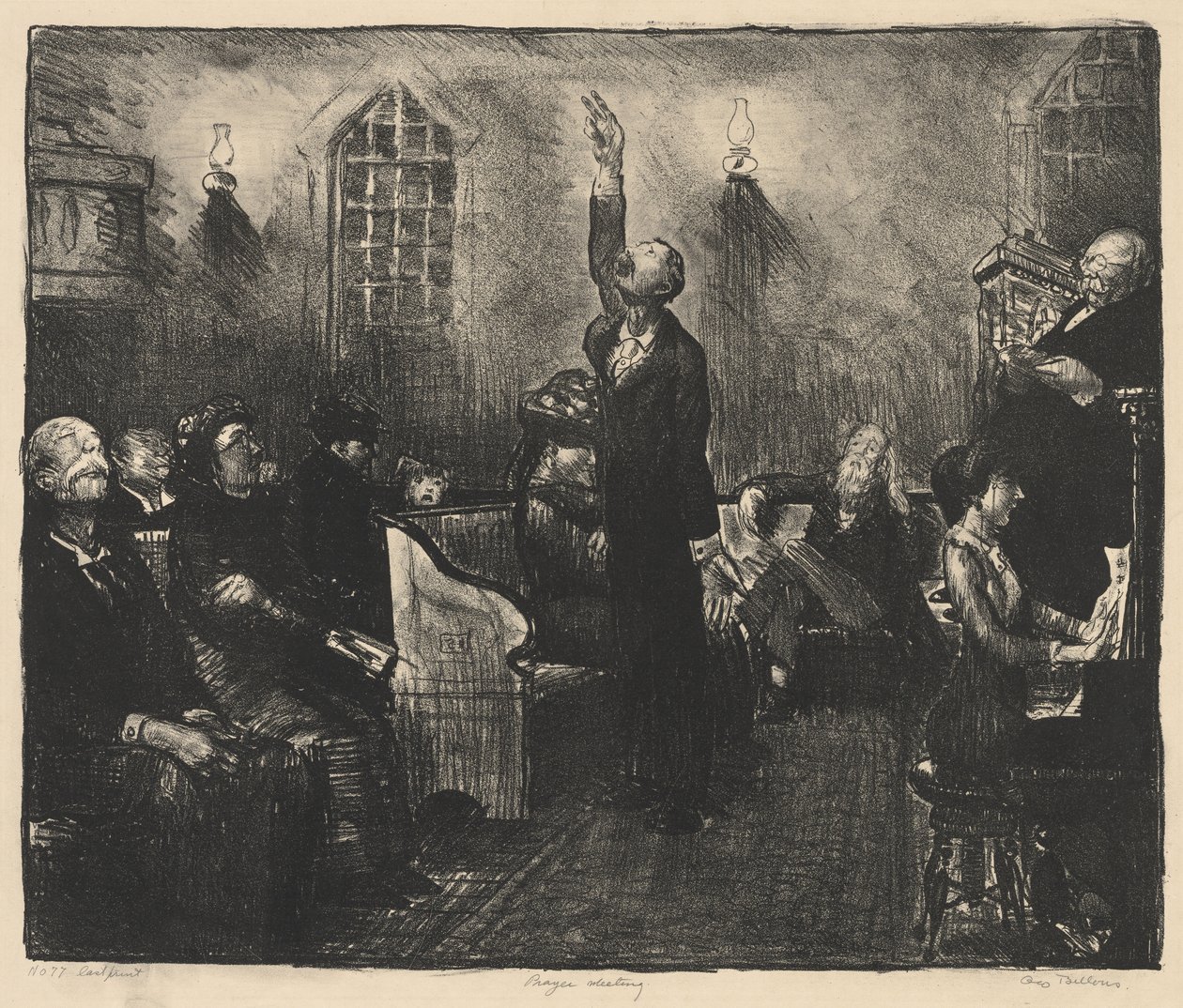Bønnemøde, Første sten af George Bellows