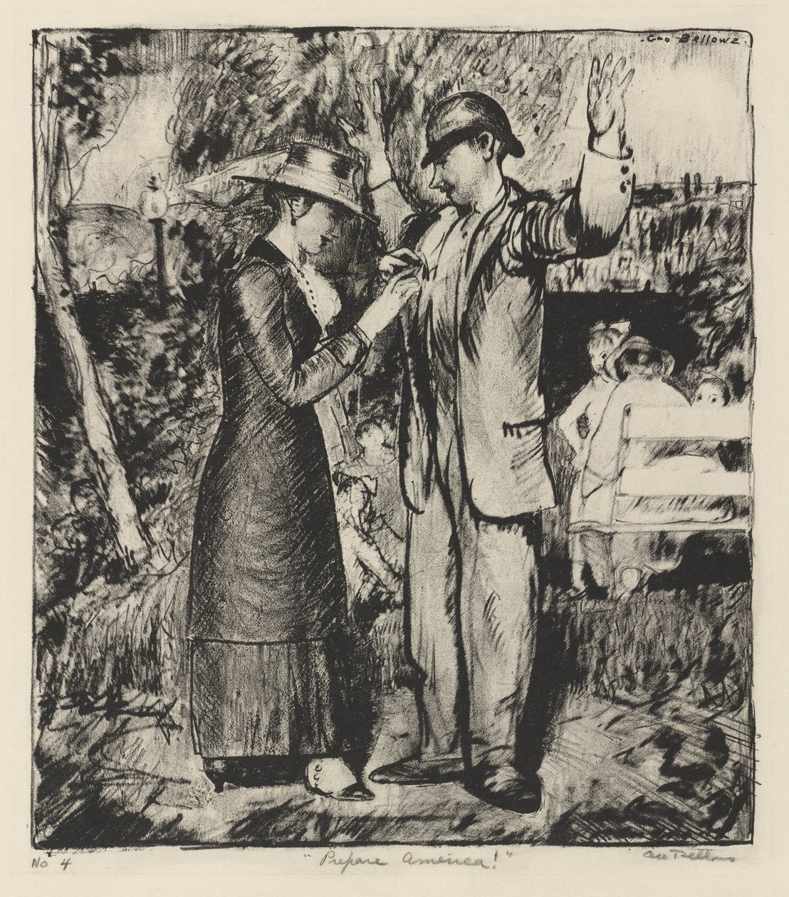 "Gør jer klar, Amerika!" af George Bellows