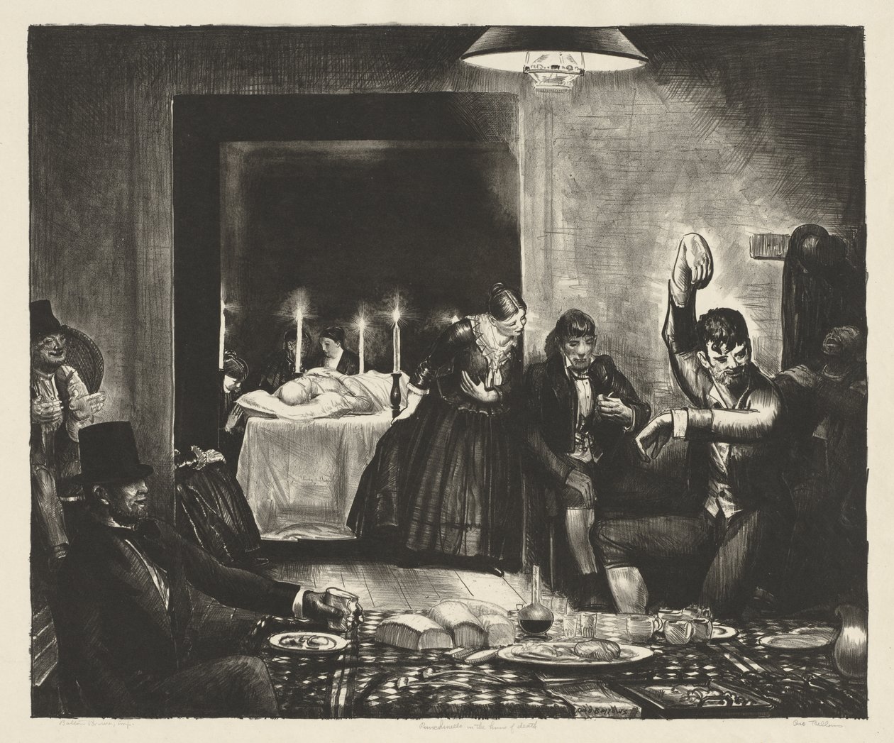 Punchinello i dødens hus af George Bellows