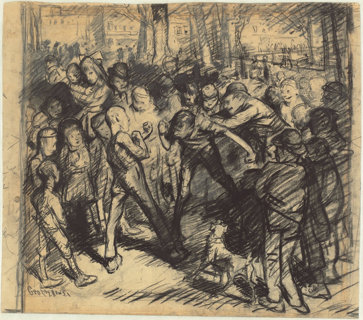 Street Fight [recto] af George Bellows