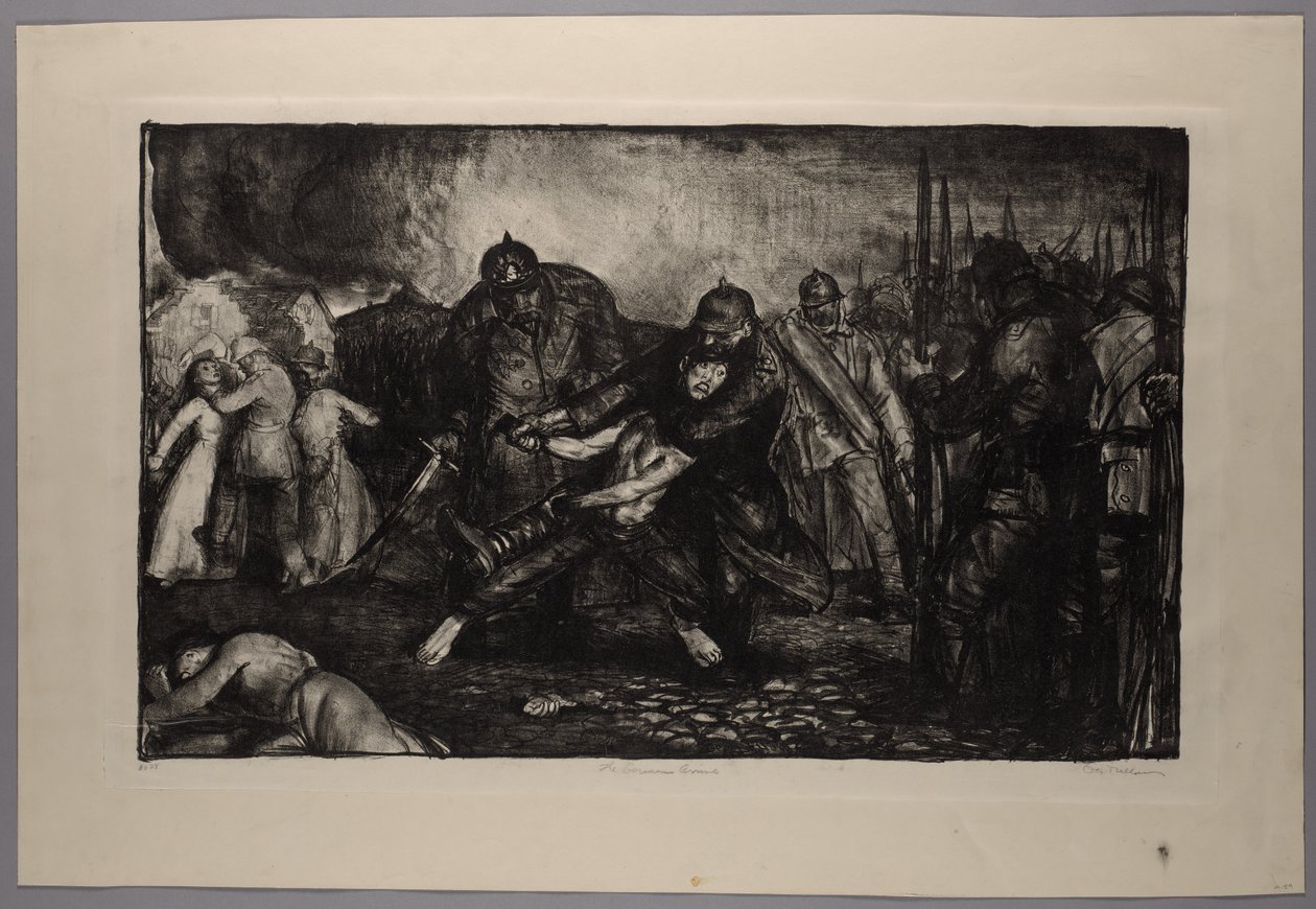 Krigsserie: Tyskerne ankommer af George Bellows