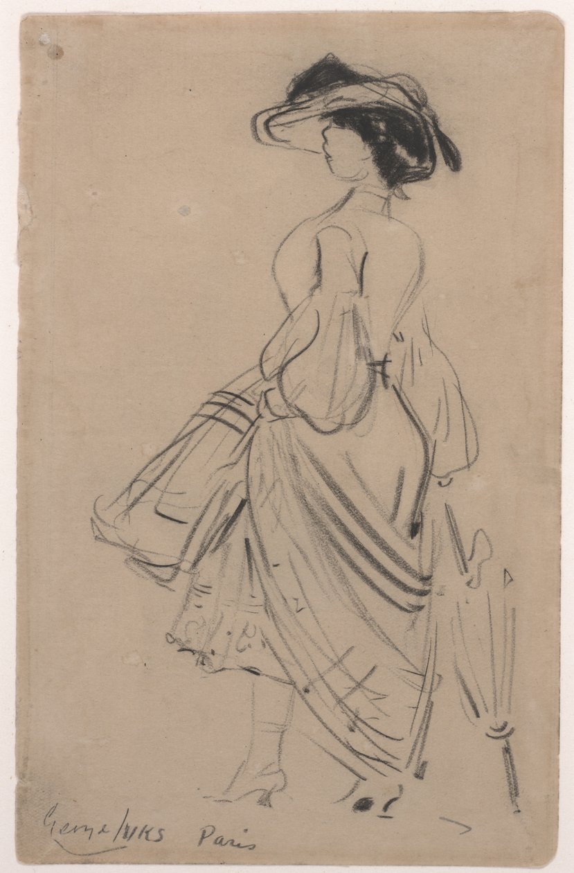 Lady of Fashion (kul på papir) af George Benjamin Luks
