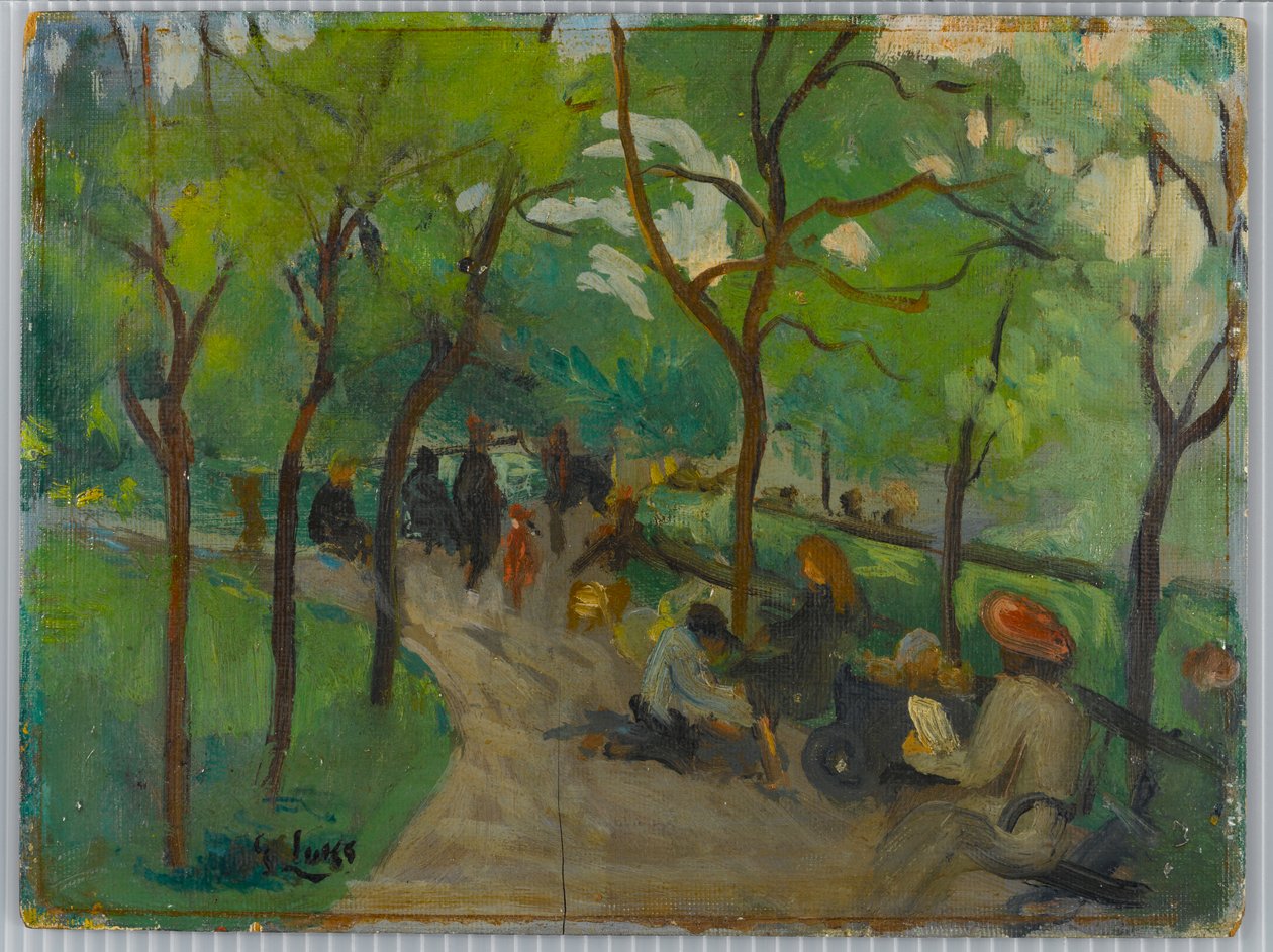 Prospect Park, ca. 1902-10 (olie på panel) af George Benjamin Luks