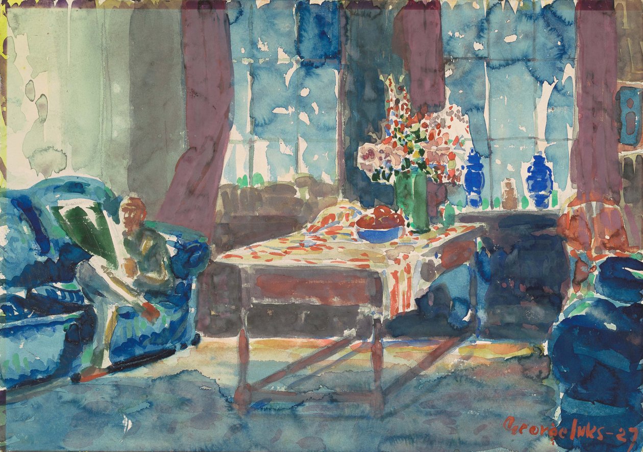 Selvportræt: Interiør af min lejlighed i New York af George Benjamin Luks
