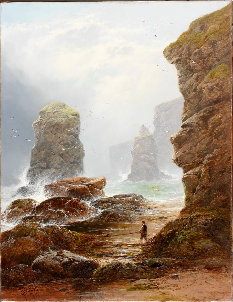 Cliffs ved Marsden Bay af George Blackie Sticks