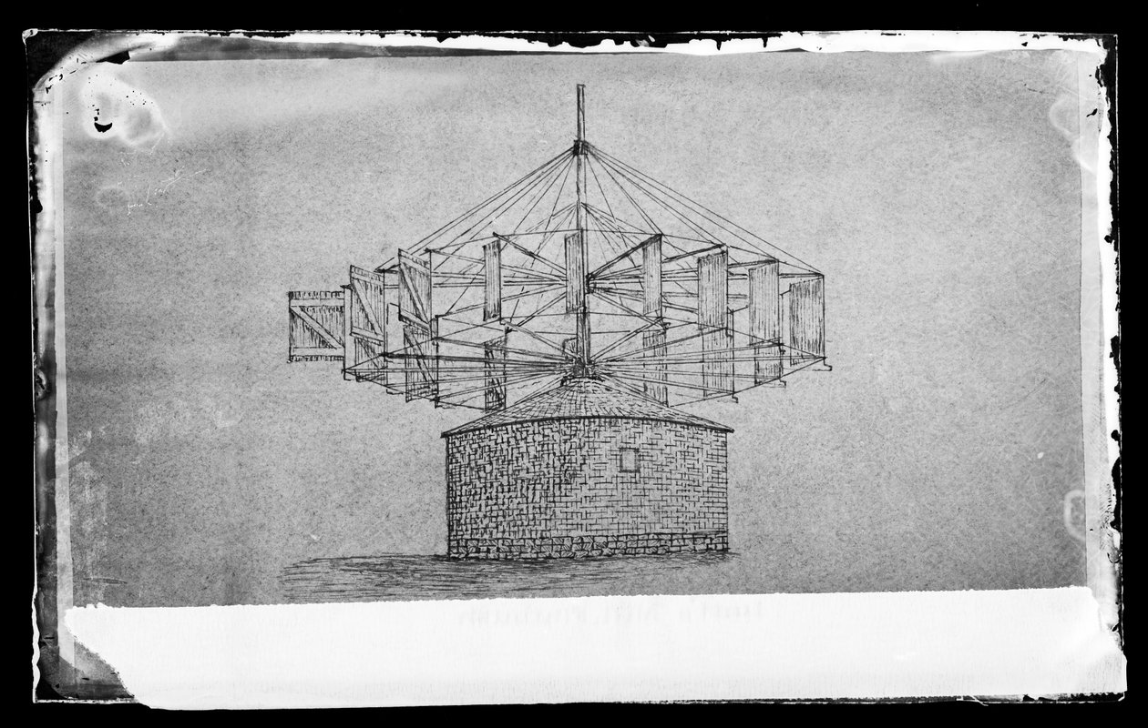 Lotts Mill, Flatbush, Brooklyn, en skitse af W. H. Story, ca. 1872-87 (vådkollosion negativ) af George Bradford Brainerd