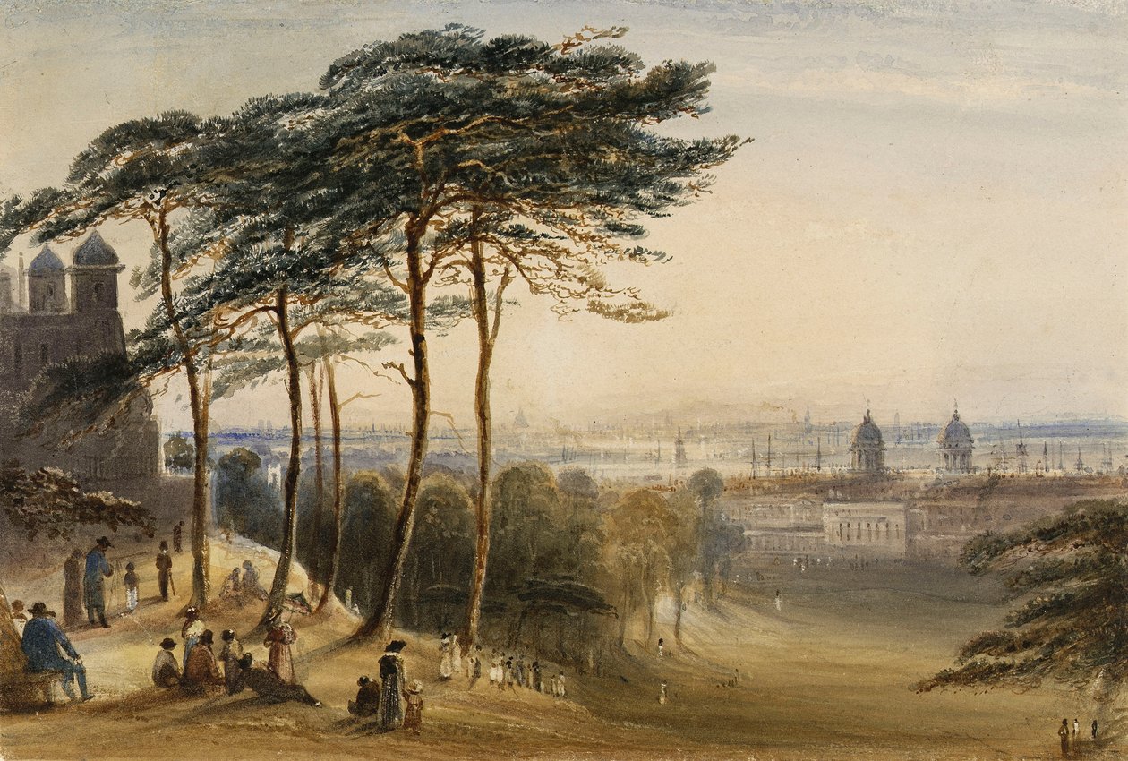 Greenwich fra Observatory Hill, ca. 1850 (akvarel) af George Bryant Campion