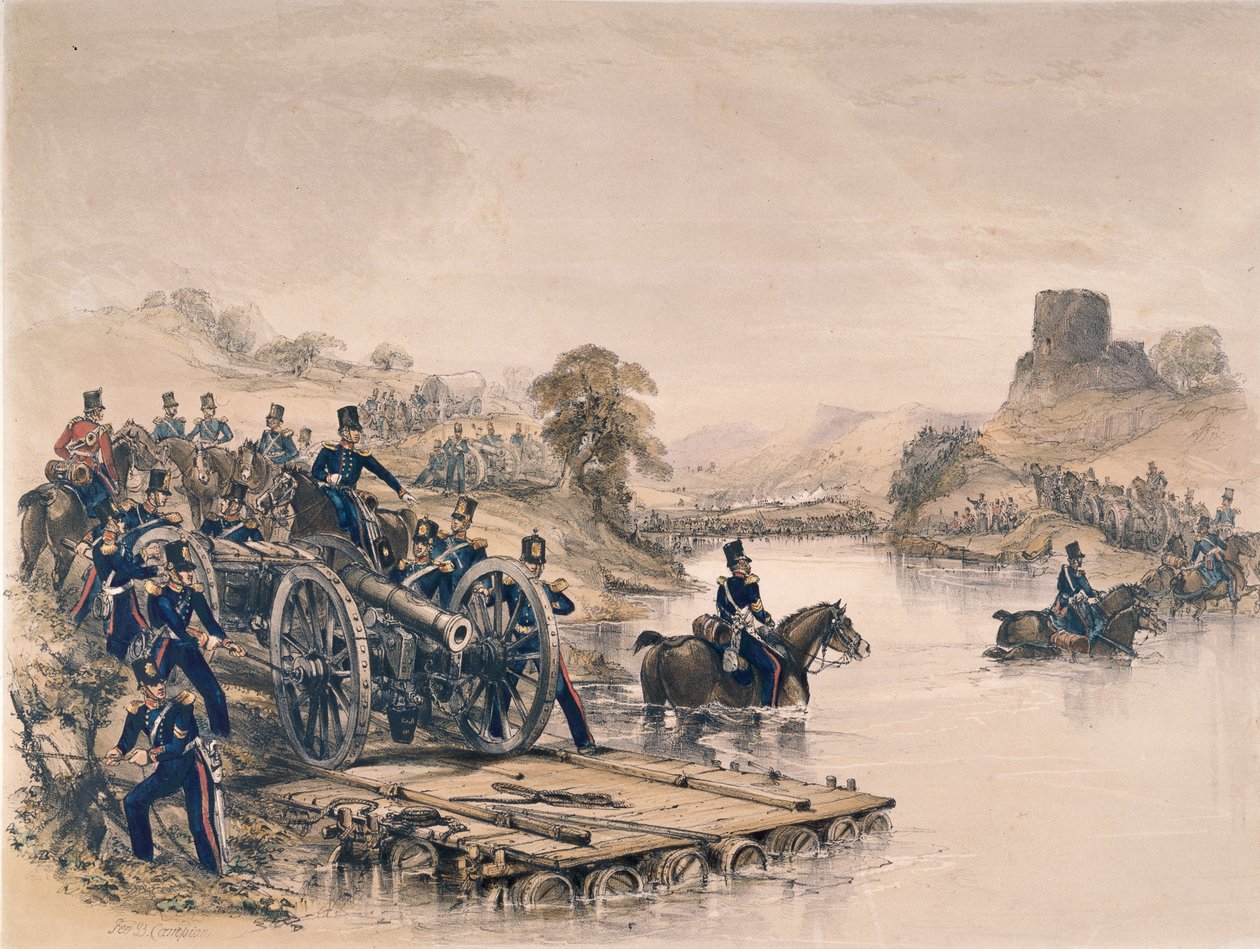 ?Kongeligt Artilleri?, flodkrydsning, 1854 ca af George Bryant Campion