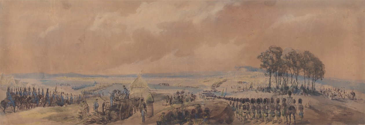 Tropper vender tilbage til lejren ved Chobham af George Bryant Campion