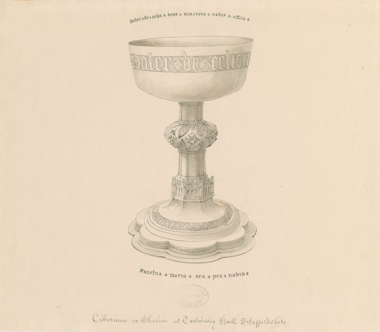 Teddesley Park - Chalice: pentegning, nd [?1800-tallet] (tegning) af George Buckler