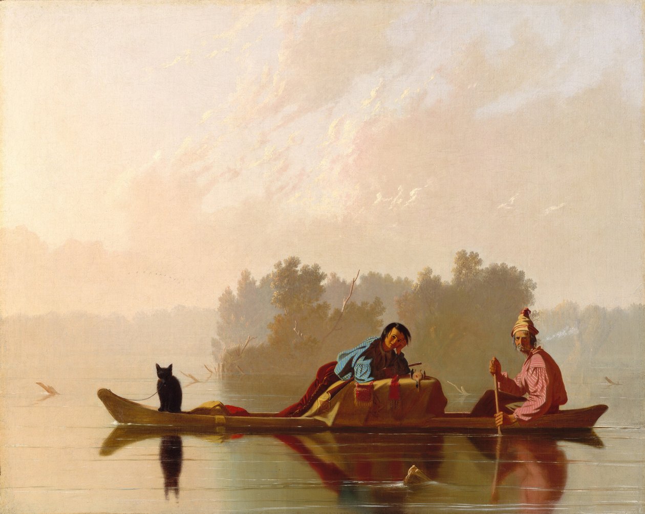 Pelshandlere på vej ned i Missouri af George Caleb Bingham