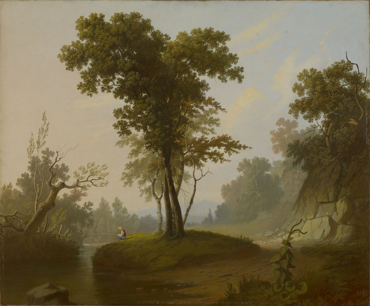 Landskab med fisker af George Caleb Bingham