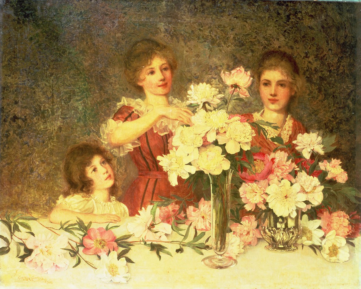 Arrangering af pæonerne, 1902 af George Carline