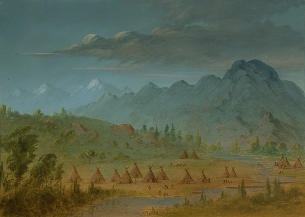 A Crow Village og Salmon River Mountains, 18551869. af George Catlin