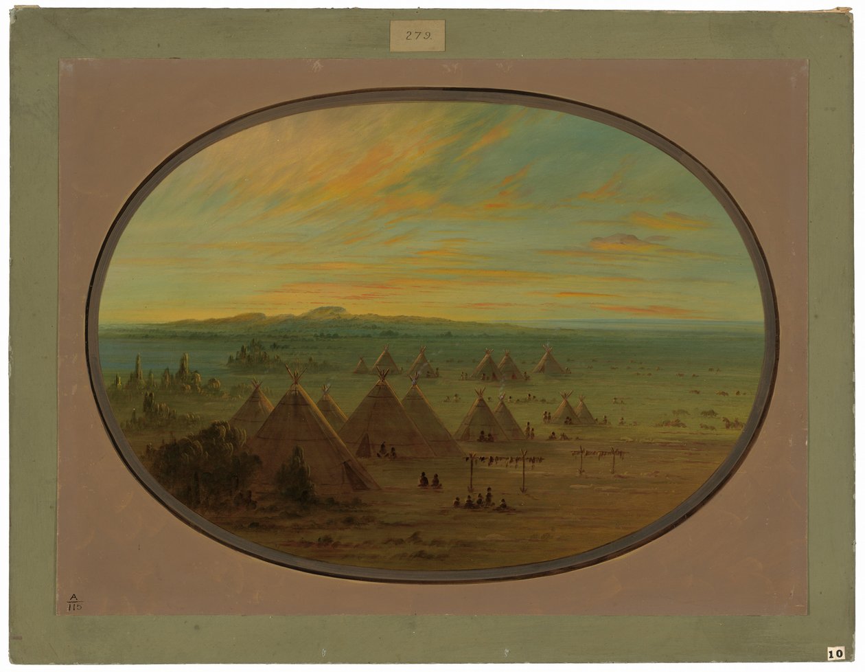 En kragelandsby ved Salmon River af George Catlin
