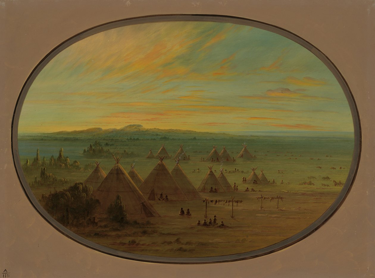 En kragelandsby ved Salmon River, 18551869. af George Catlin