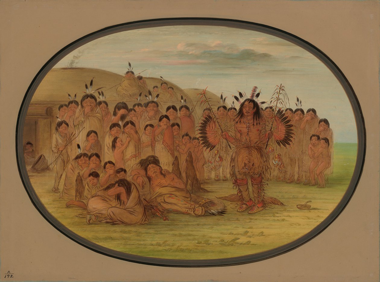 A Mandan Medicine Man, 18611869. af George Catlin