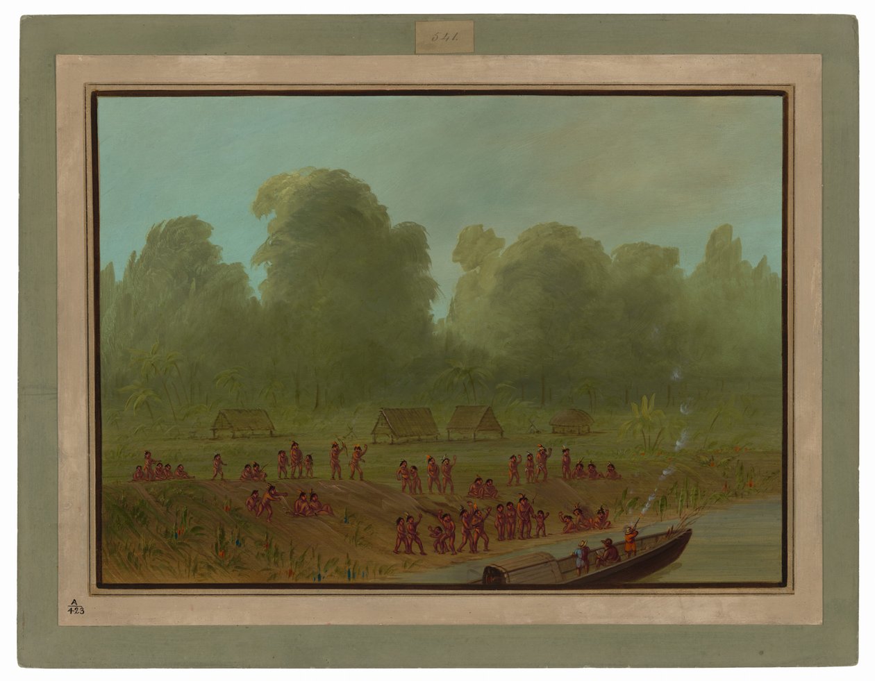 Landsbyen A Mayoruna af George Catlin