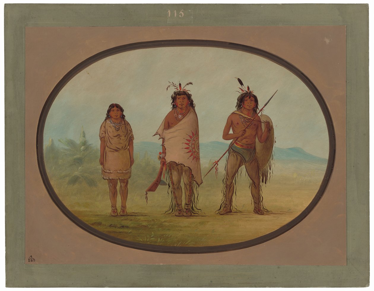 En Yuma-høvding, hans datter og en kriger af George Catlin
