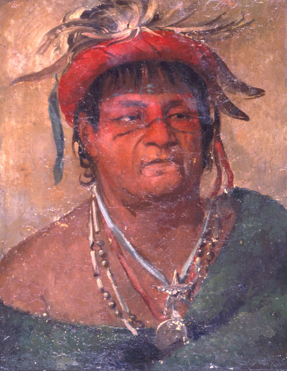 Aúh-ka-nah-paw-wáh, Jorden står, en gammel og tapper kriger af George Catlin