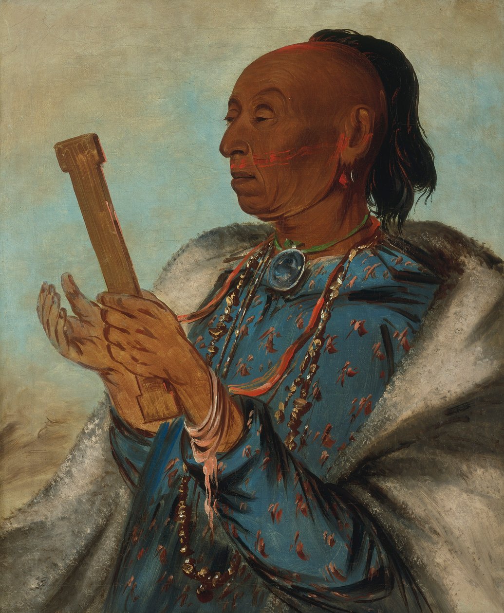 Ah-tón-we-tuck, Cock Turkey, gentager sin bøn af George Catlin