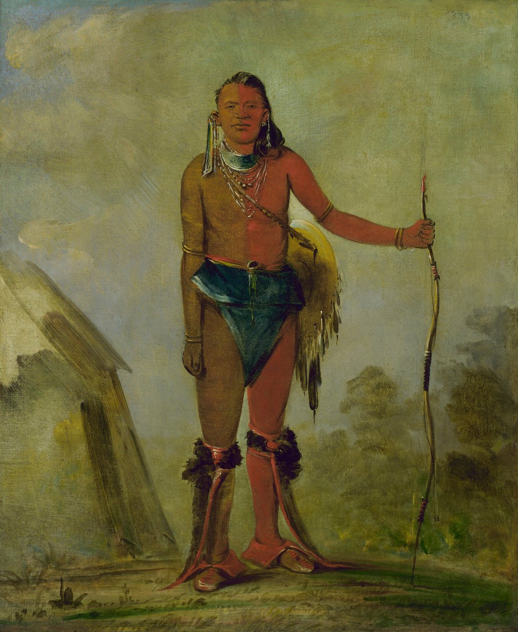Aih-no-wa, ilden, en rævemedicinmand af George Catlin