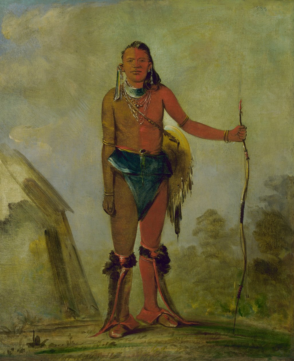 Aih-no-wa, The Fire, a Fox Medicine Man, 1835. af George Catlin