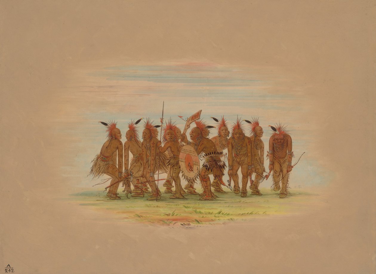 Underholdende dans - Saukie, 18611869. af George Catlin