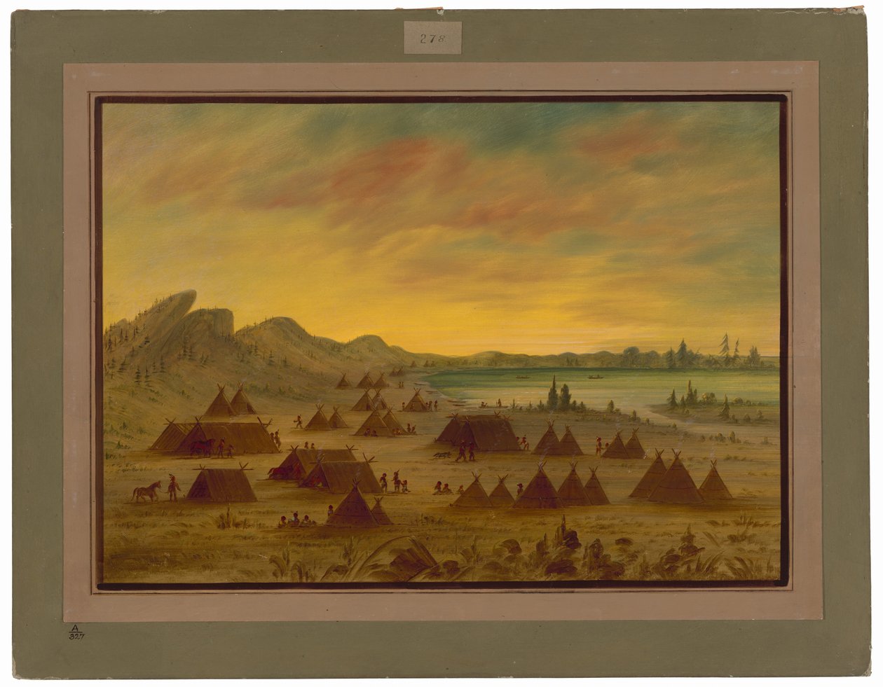 En Apachee Village af George Catlin