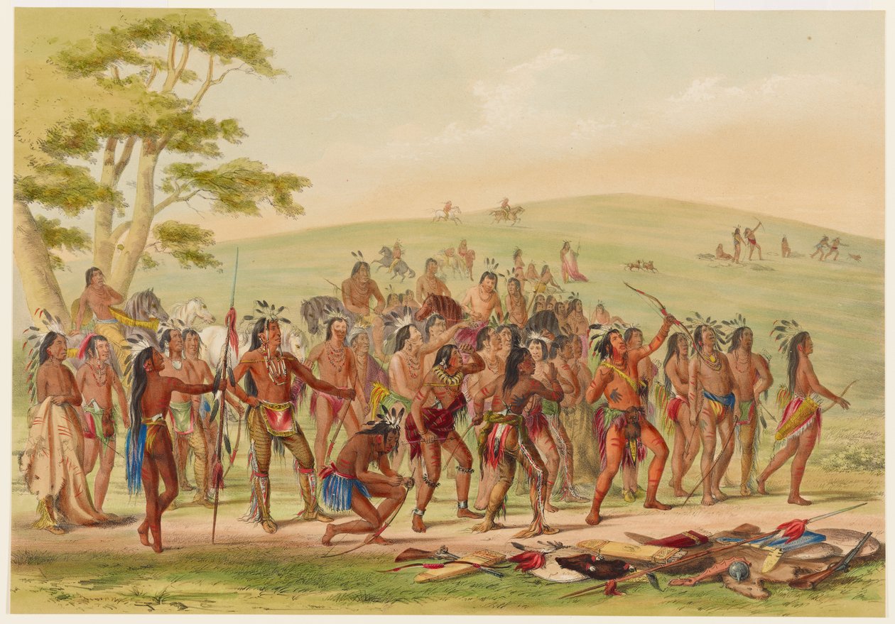 Mandanernes bueskydning af George Catlin