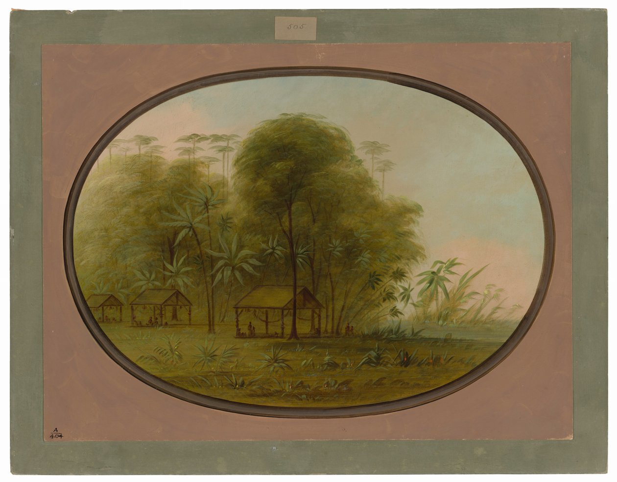 Arowak landsby af George Catlin