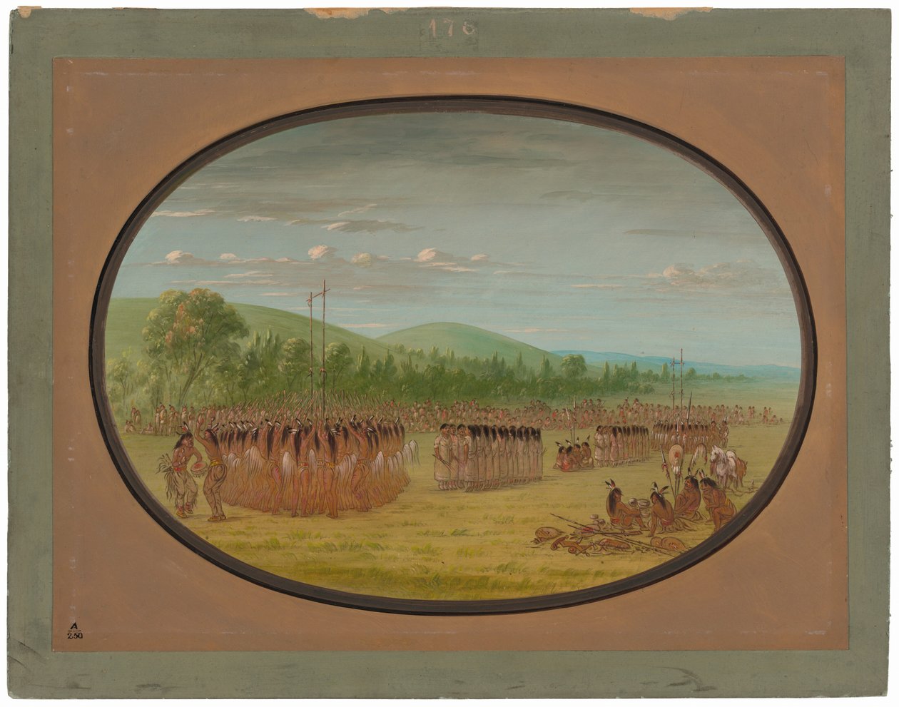 Ball-Play Dance - Choctaw af George Catlin
