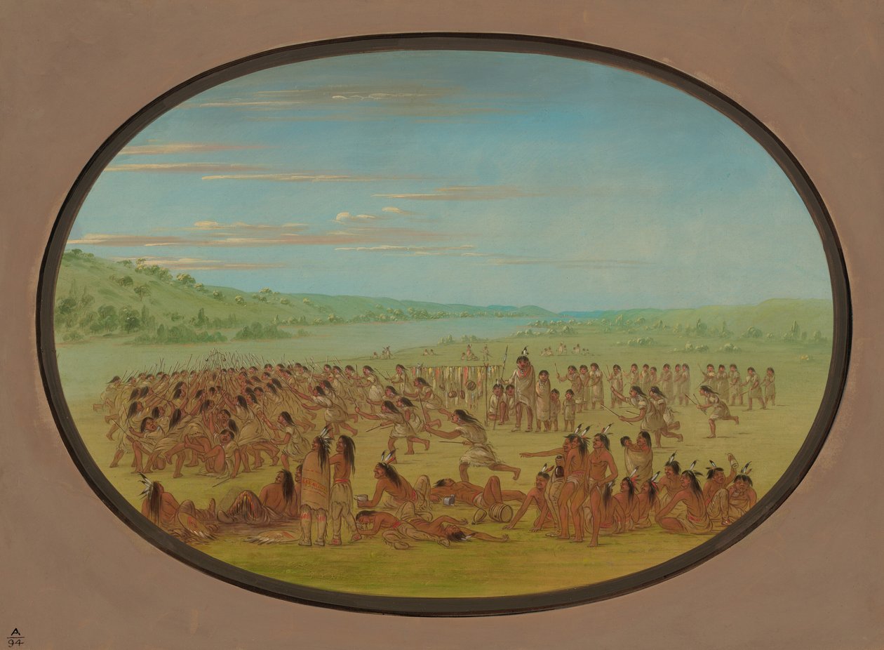 Kvindernes boldspil - Sioux, 18611869. af George Catlin