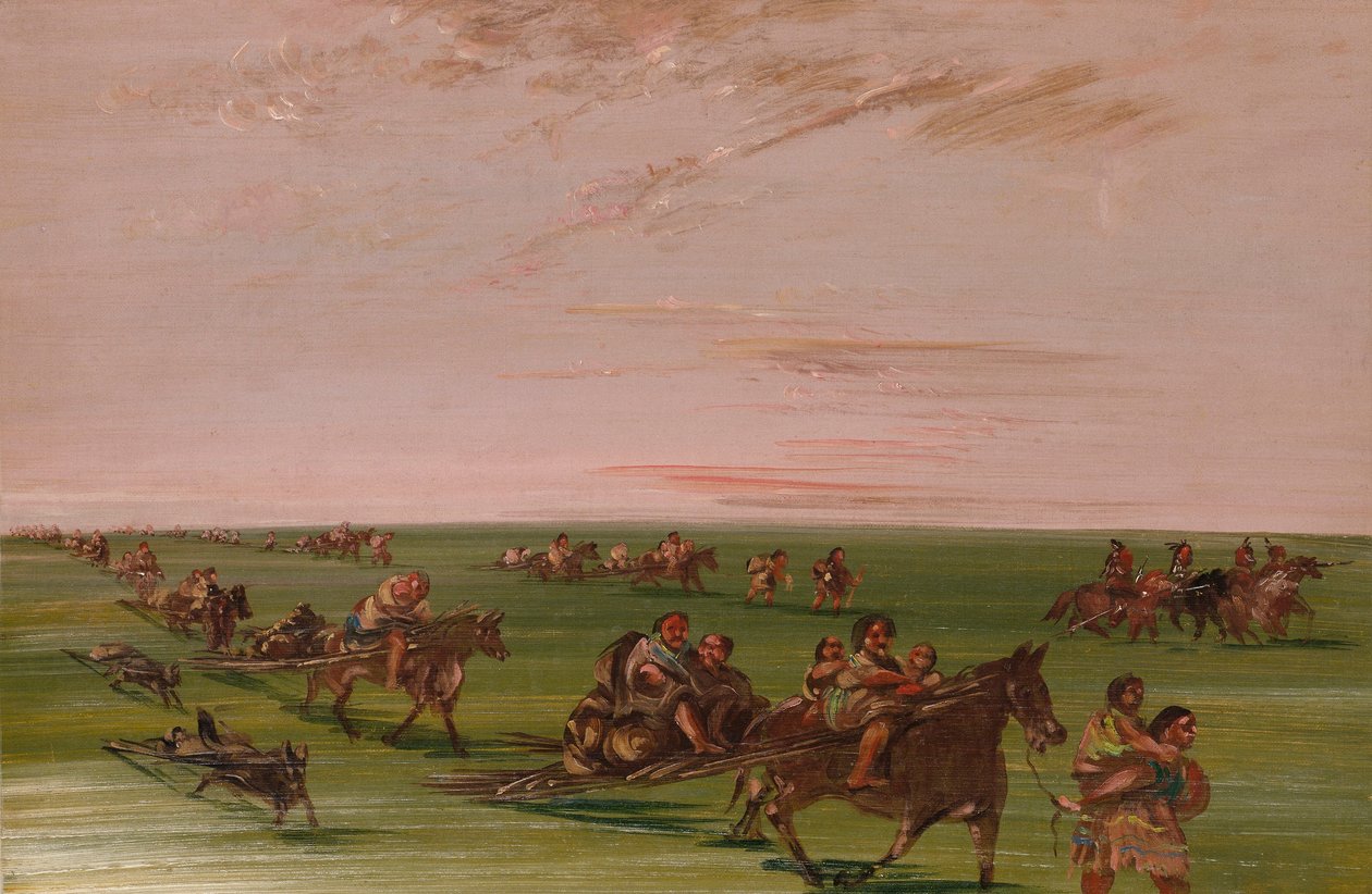 Sioux-banden flytter lejr af George Catlin