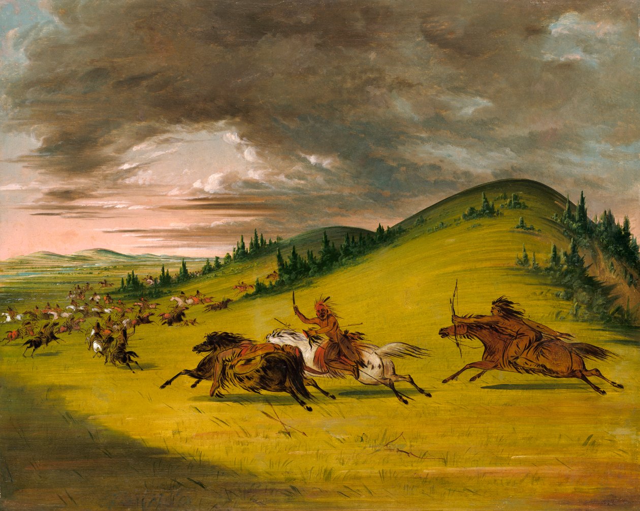 Slaget mellem Sioux og Sac og Fox, 1846-1848. af George Catlin
