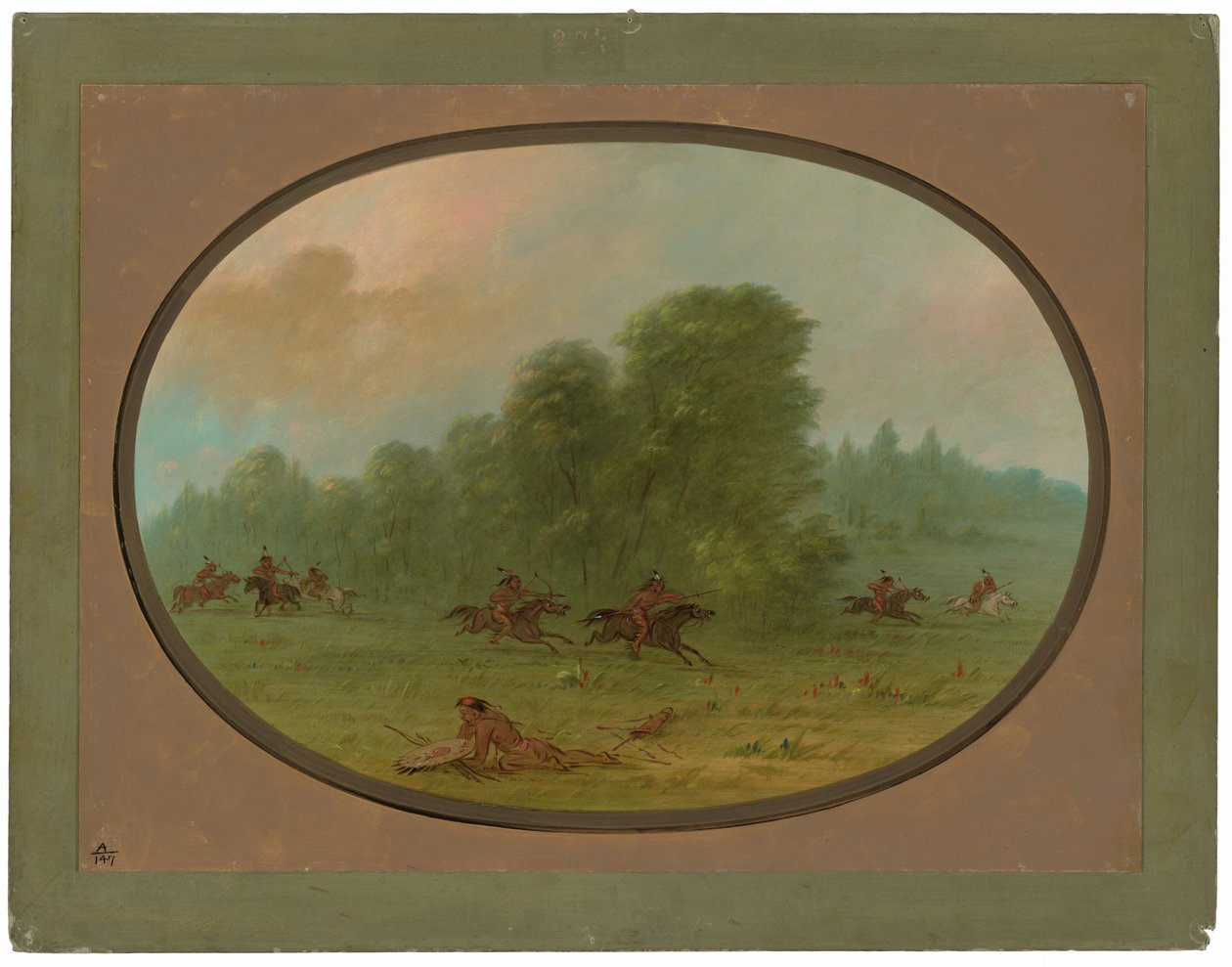 Kamp mellem Jiccarilla Apachees og Camanchees af George Catlin