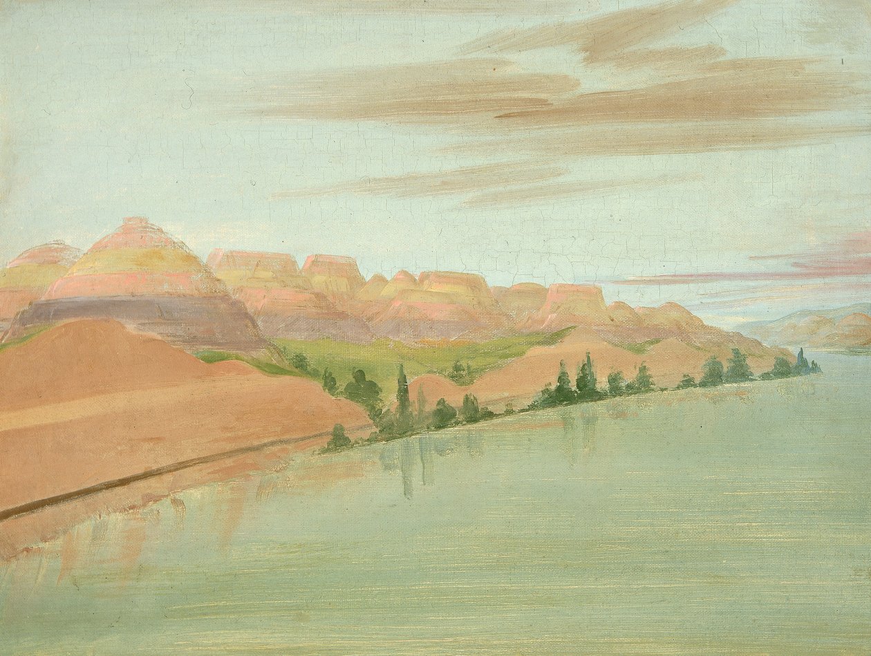 Smukke Clay Bluffs, 1900 Miles over St. Louis, 1832. af George Catlin
