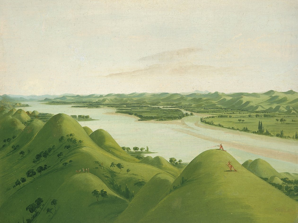 Smukke prærieskrænter over Poncas, 1050 miles over St. Louis af George Catlin