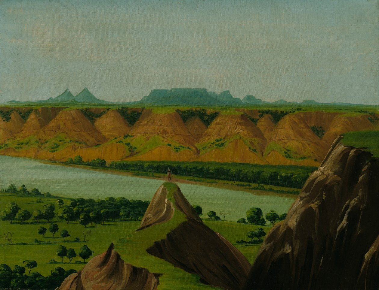 Big Bend på Upper Missouri, 1900 miles over St. Louis af George Catlin