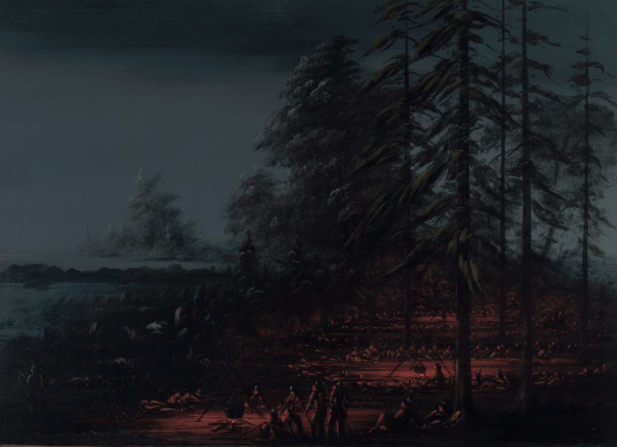 Bivuak af et Sioux-krigsparti, 18611869. af George Catlin