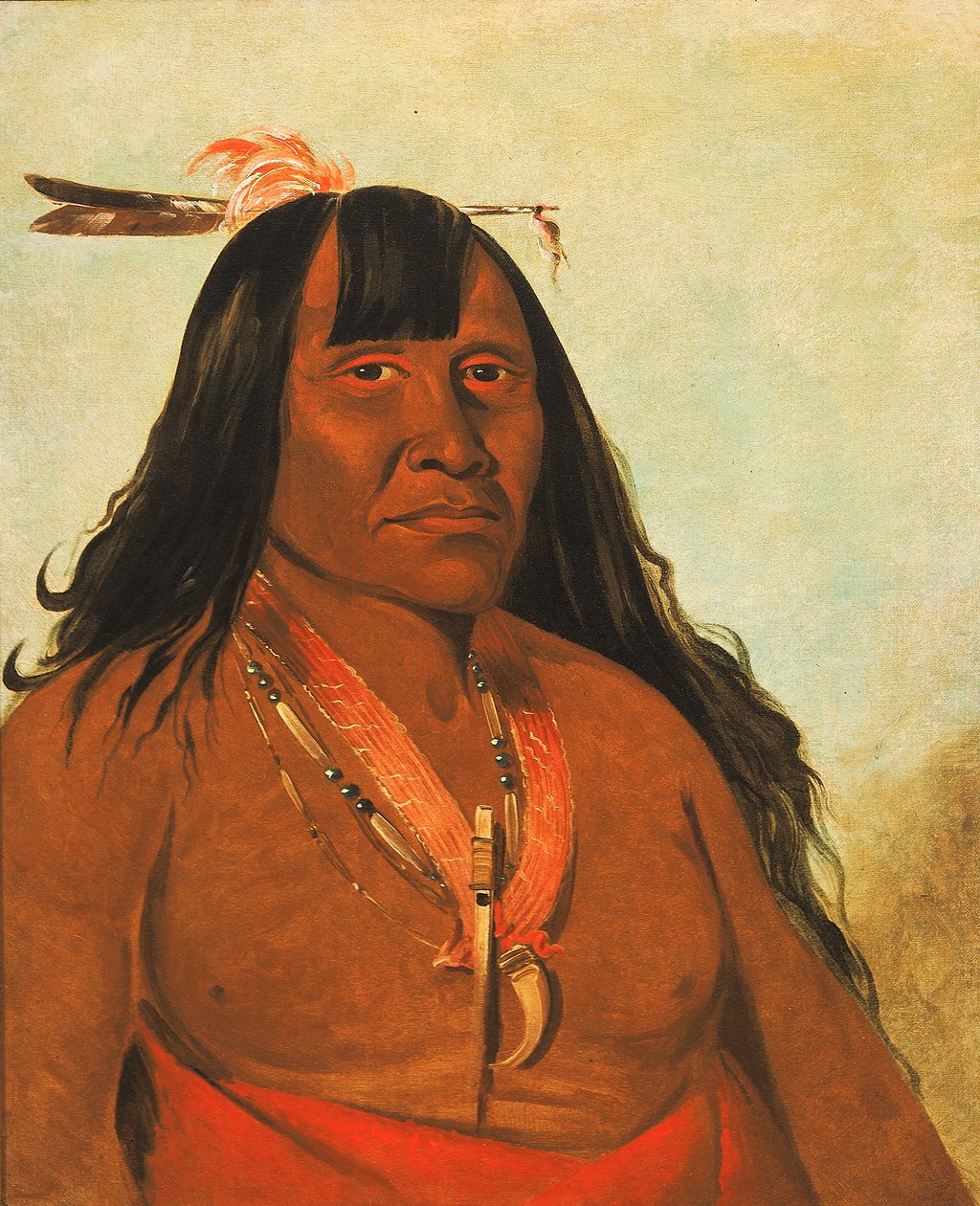 Bón-són-gee, New Fire, a Band Chief, 1834. af George Catlin