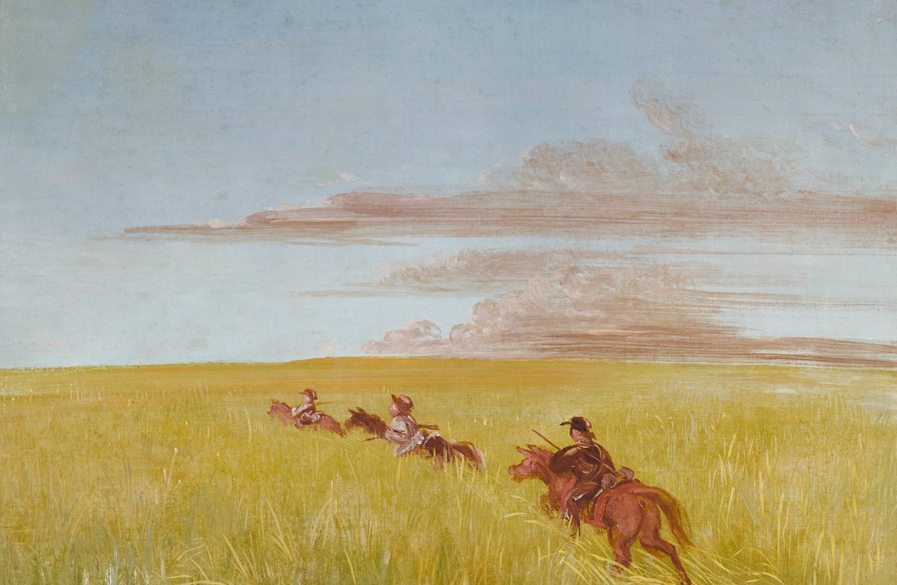 Bogard, Batiste, and I, Traveling through a Missouri Bottom, 1837-1839. af George Catlin