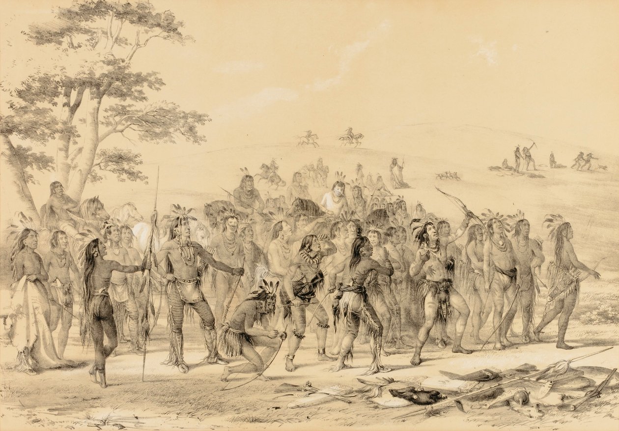 Braves skyder med pile - en konkurrence - nr. 24 af George Catlin