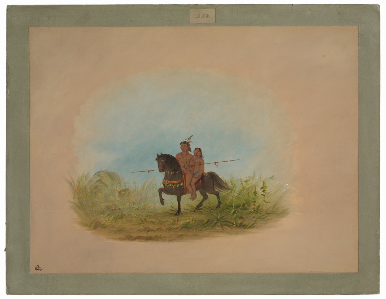 Brudepar til hest - Connibo af George Catlin