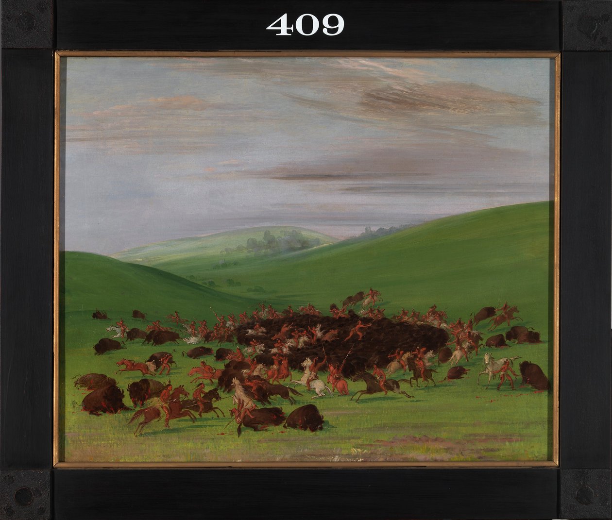 Buffalo Chase, en omringning af Hidatsa af George Catlin