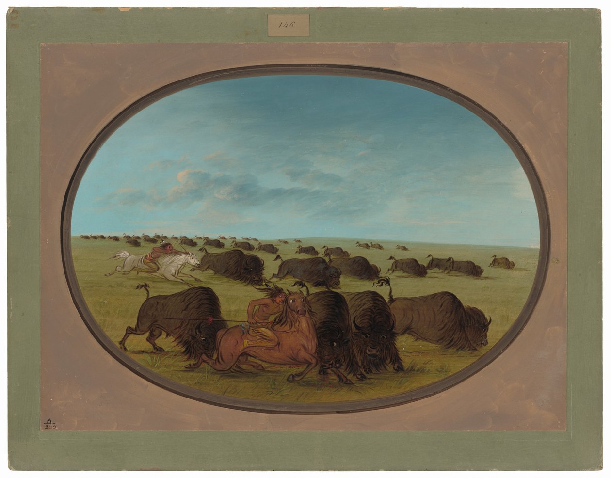 Buffalo Chase, med ulykker af George Catlin