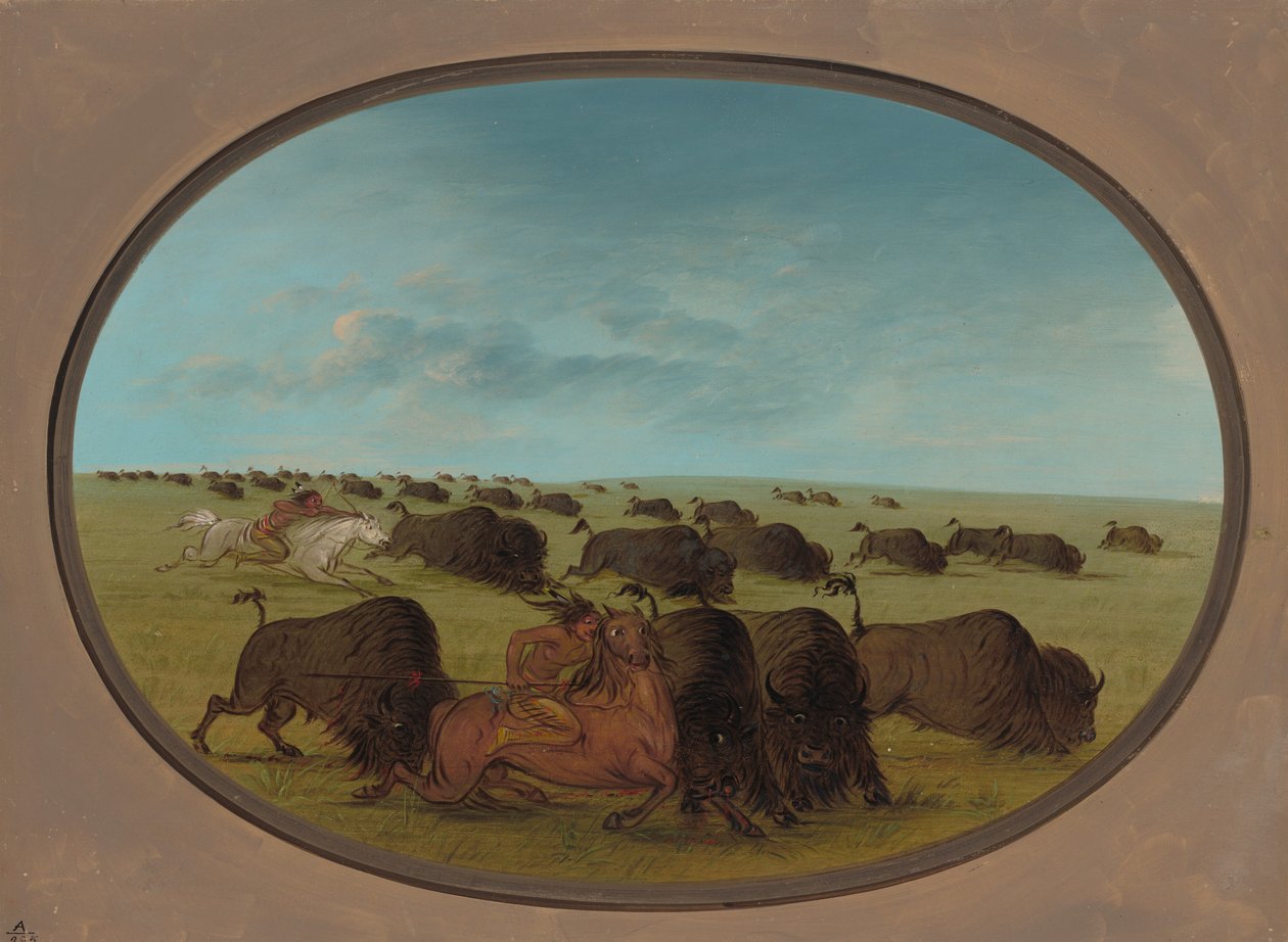 Buffalo Chase, med ulykker, 18611869. af George Catlin
