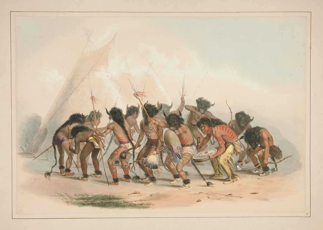 Buffalo Dance, pl. 8 fra North American Indian Portfolio af George Catlin